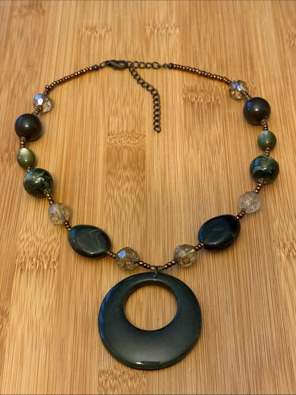 Green Pendant Necklace - Statement Necklace